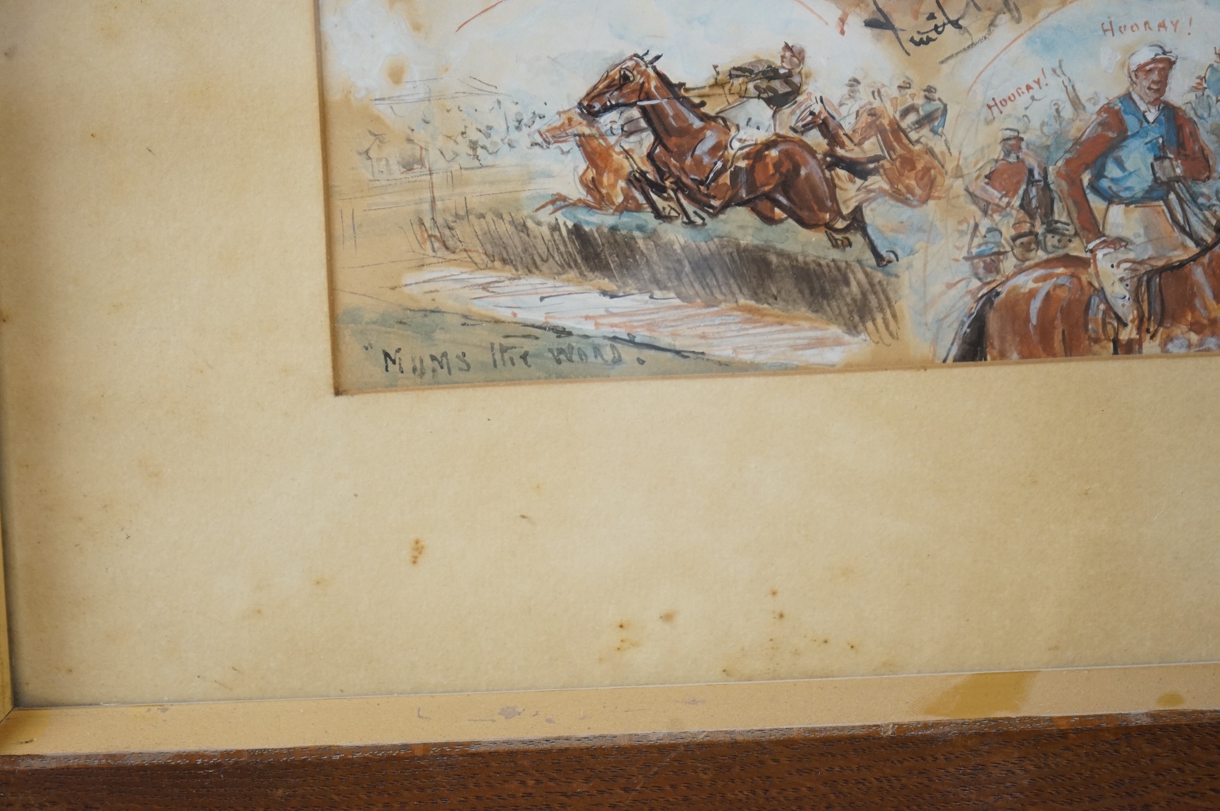 George Finch Mason (1850-1915), ‘The Grand National 1899, Manifest Wins!’, signed, horse racing interest watercolour, 26 x 35cm